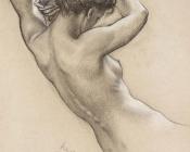 Study of Florrie Bird for a water nymph in Prospero Summoning Nymphs and De - 赫伯特·詹姆斯·德雷珀